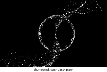 White Dot Paper Vector Black Background. Art Sparkle Pattern. Silver Dust Modern Texture. Rain Golden Illustration.