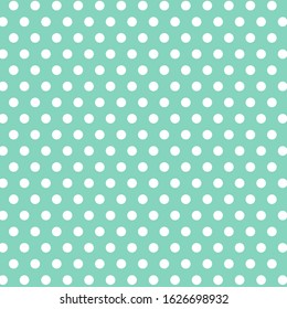 white dot pattern on green background.