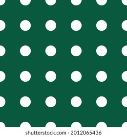 White dots background on dark green background. Vector. Seamless. for hoop, surface, packaging, postcards, wallpaper. Abstract illustration.