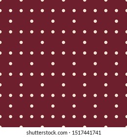 White dots diamond and square seamless pattern vector. Pink-red background. Perfect for backgrounds,wallpapers,backdrops and gift warps.