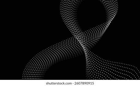 White dots forming fluid star-shaped wave motion
