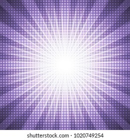 White dots halftone with ultra violet purple abstract star burst abstract background concept