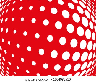 White dots om red background. Surreal pfttern for decoration design. Creative vector concept. Futuristic design backdrop. Abstract artistic backdrop. Graphic pattern.
