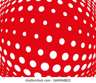 White dots om red background. Surreal pfttern for decoration design. Creative vector concept. Futuristic design backdrop. Abstract artistic backdrop. Graphic pattern.