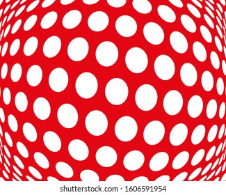 White dots om red background. Surreal pfttern for decoration design. Creative vector concept. Futuristic design backdrop. Abstract artistic backdrop. Graphic pattern.