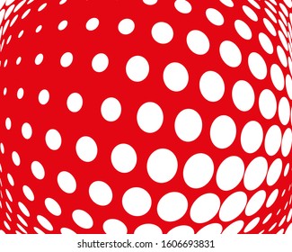 White dots om red background. Surreal pfttern for decoration design. Creative vector concept. Futuristic design backdrop. Abstract artistic backdrop. Graphic pattern.