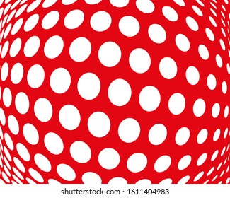 White dots om red background. Surreal pfttern for decoration design. Creative vector concept. Futuristic design backdrop. Abstract artistic backdrop. Graphic pattern.