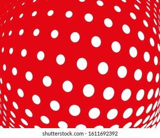 White dots om red background. Surreal pfttern for decoration design. Creative vector concept. Futuristic design backdrop. Abstract artistic backdrop. Graphic pattern.
