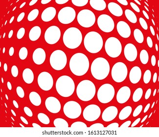 White dots om red background. Surreal pfttern for decoration design. Creative vector concept. Futuristic design backdrop. Abstract artistic backdrop. Graphic pattern.