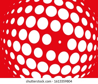White dots om red background. Surreal pfttern for decoration design. Creative vector concept. Futuristic design backdrop. Abstract artistic backdrop. Graphic pattern.