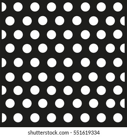 White dots on black background