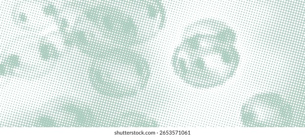 White dots on blue background. Pastel pop art backdrop. Whimsical spotted texture. Polka dots pattern with optical illusion.Raster illustration
