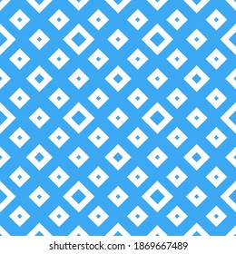 White dots on a blue backgrounds. Abstract seamless mosaic background. Pixels backdrop.