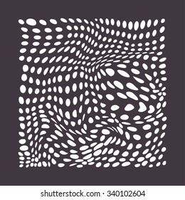White Dots on Dark background in a wavy texture