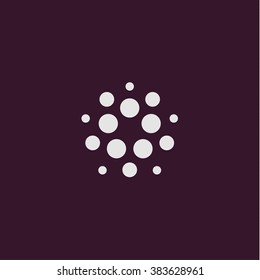 White dots on dark background. Unusual fashion logo for copper space, business, startups, online creative and the car companies.