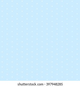 White Dots On Light Blue Background Seamless Pattern Vector.