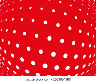White dots on red background. Surreal pfttern for decoration design. Creative vector concept. Futuristic design backdrop. Abstract artistic backdrop. Graphic pattern.