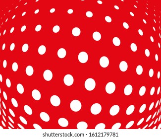 White dots on red background. Surreal pattern for decoration design. Creative vector concept. Futuristic design backdrop. Abstract artistic backdrop. Graphic pattern.