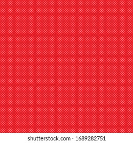 White dots on a red background. Abstract seamless mosaic background. Pixels backdrop.