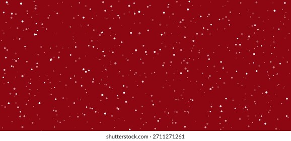 Puntos blancos sobre fondo rojo. Patrón de nieve que cae suavemente. Decoración de Navidad de invierno para tarjeta de felicitación, ilustración de vacaciones o Anuncio. Abstractas diseño festivo.