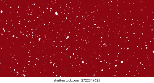 Puntos blancos sobre fondo rojo. Patrón de nieve que cae suavemente. Decoración de Navidad de invierno para tarjeta de felicitación, ilustración de vacaciones o Anuncio. Abstractas diseño festivo.