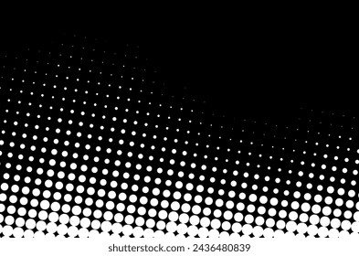 White dots pattern. Halftone gradient background. Wavy dotted texture. Vector half tone illustration. 