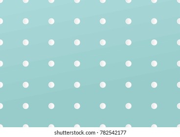 white dots pattern repeating on turquoise background.