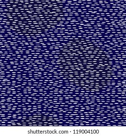 White Dots Randomly Spotted on Dark Blue Background. Seamless Pattern