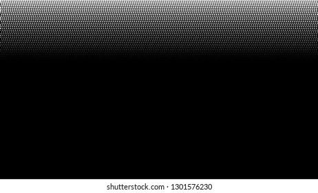 white dots, scaling size from top to bottom on a black background.