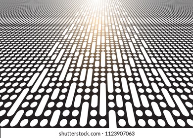 White dotted background of vision perspective. Vector illustration.