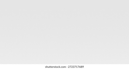 White dotted gradient fading into grey creates modern halftone background with geometric pattern and abstract texture for digital design projects and creative artwork layouts.
