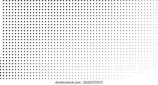 Textura de gradiente de meio-tom pontilhado branco. Plano de fundo de ponto de polca de fuga. Repetindo pontos padrão de gradação plano de fundo abstrato moderno