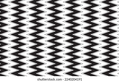 ฺ Negro y blanco línea de puntos zig zag fondo