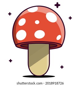 White Dotted Mushroom with stars