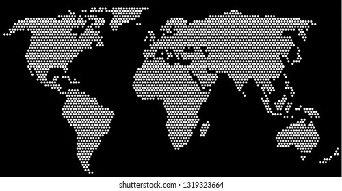 white dotted wold map on black background