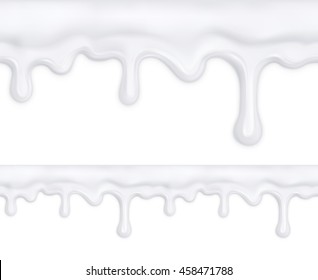 White doughnut glaze, vector seamless pattern mesh