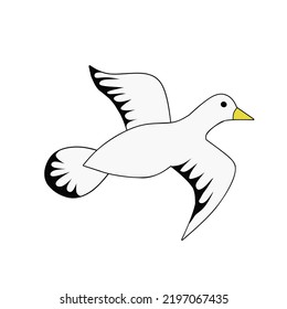 White dove bird flying away