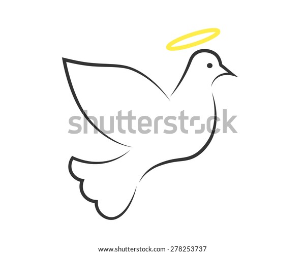 White Dove Halo Holy Spirit Symbol Stock Vector Royalty Free 278253737