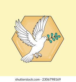 White dove illustration vector graphic. Christian Icon. Bird Vector.