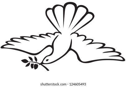 White dove with a olive branch