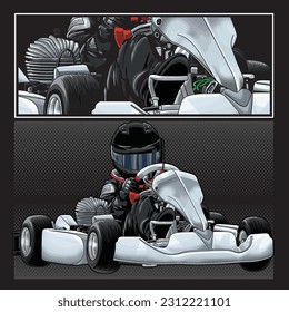 white drag race illustration isolated in black background for poster, t-shirt, graphic design, business element and card