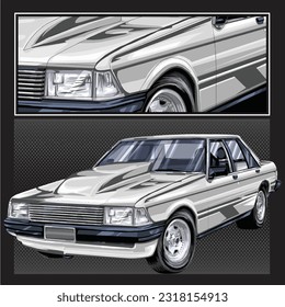 white drag race illustration isolated in black background for poster, t-shirt, graphic design, business element and card