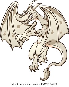 White dragon. Vector clip art illustration with simple gradients. All in a single layer. 