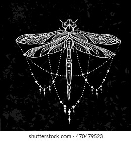 white dragonfly. vector. This image can be used for postcards invitations flyers