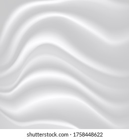 White draped silk fabric texture. vector illustration