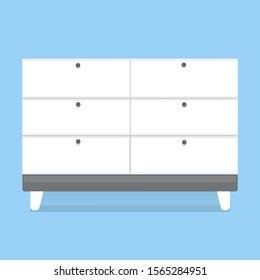 a white drawer in flat style, can be used for interior design