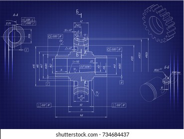 dibujo en blanco sobre fondo azul, ingeniería