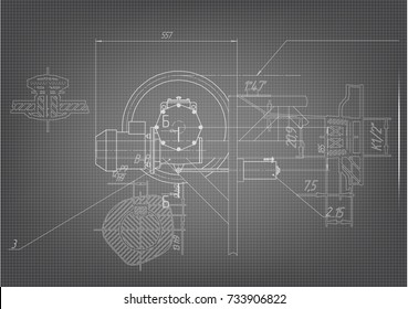 white drawing on a gray background, engineering