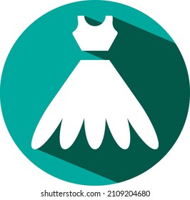 White dress, illustration, vector on a white background.