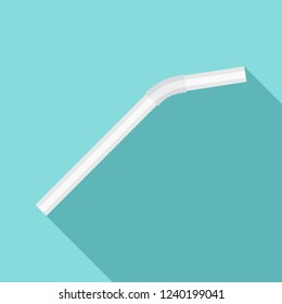 White drink straw icon. Flat illustration of white drink straw vector icon for web design